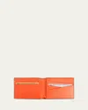 Royce New York Rfid Blocking Bifold Wallet In Navy Blue And Orange