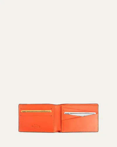 Royce New York Rfid Blocking Bifold Wallet In Navy Blue And Orange