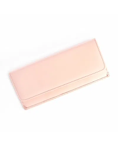 Royce New York Rfid Blocking Clutch Wallet, Personalized In Blush Pink