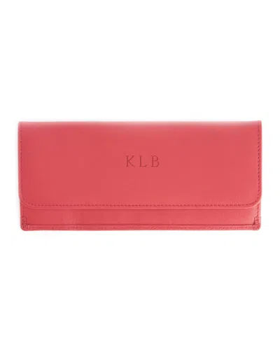 Royce New York Rfid Blocking Clutch Wallet, Personalized In Red