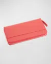Royce New York Rfid Blocking Continental Wallet, Personalized In Red