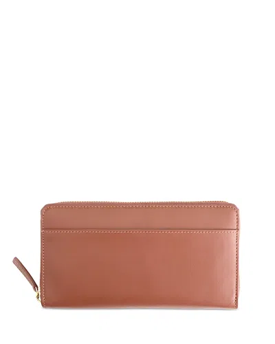 Royce New York Rfid Blocking Continental Zip Wallet In Brown