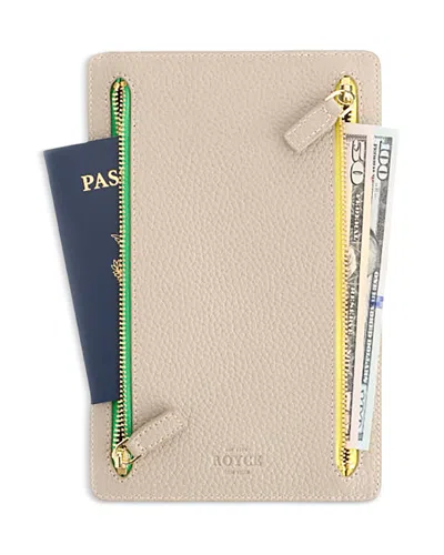 Royce New York Rfid Blocking Four Zip Travel Organizer In Nude