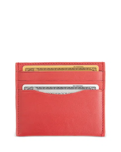 ROYCE NEW YORK RFID BLOCKING MINIMALIST LEATHER WALLET,R427-RED-5