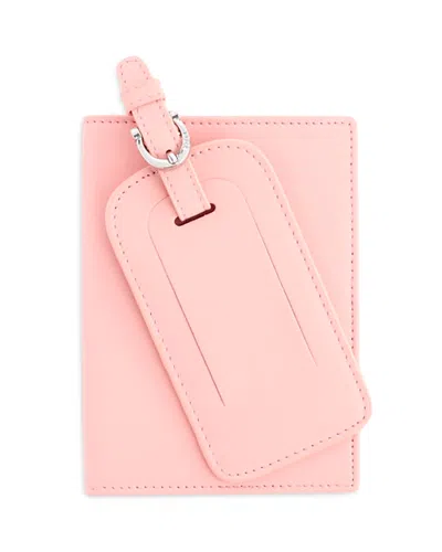 Royce New York Rfid Passport Case Luggage Tag Travel Set In Pink