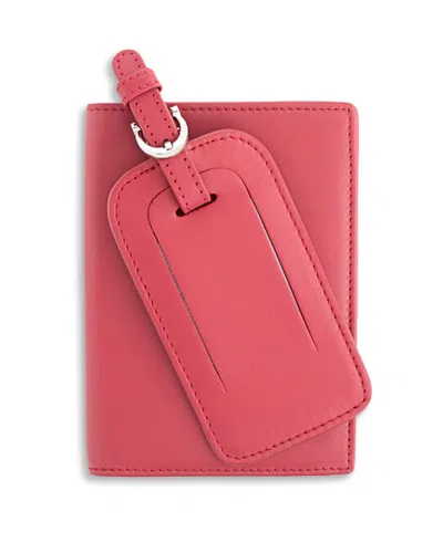 Royce New York Rfid Passport Case Luggage Tag Travel Set In Pink