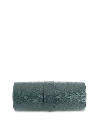 Royce New York Suede Lined Travel Watch Roll In Green