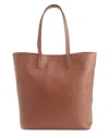 Royce New York Pebble Grain Leather Tall Tote In Brown