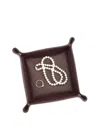 Royce New York Travel Leather Catchall Valet Tray In Burgundy