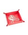 Royce New York Travel Leather Catchall Valet Tray In Magenta