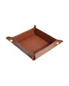 Royce New York Travel Leather Catchall Valet Tray In Tan