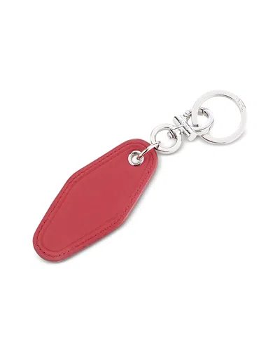 Royce New York Vintage Leather Hotel Style Keychain In Burgundy