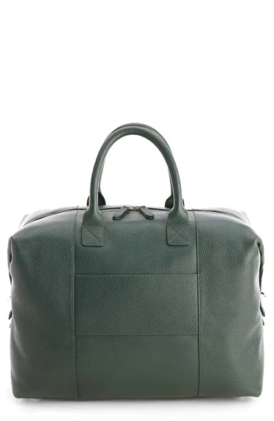 Royce New York Weekend Leather Duffle Bag In Dark Green