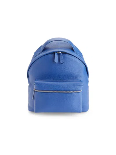 Royce New York Women's Compact Leather Backpack In Cobalt Blue