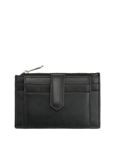 Royce New York Zippered Compact Card Case Wallet In Black