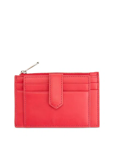 Royce New York Zippered Compact Card Case Wallet In Pink