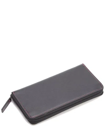 ROYCE NEW YORK ROYCE NEW YORK ZIPPERED LEATHER CONTINENTAL WALLET