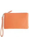 Royce New York Leather Wristlet In Orange