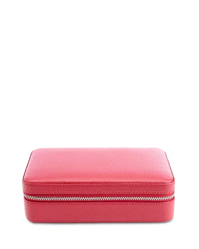 Royce New York Zippered Luxe Travel Jewelry Case In Red