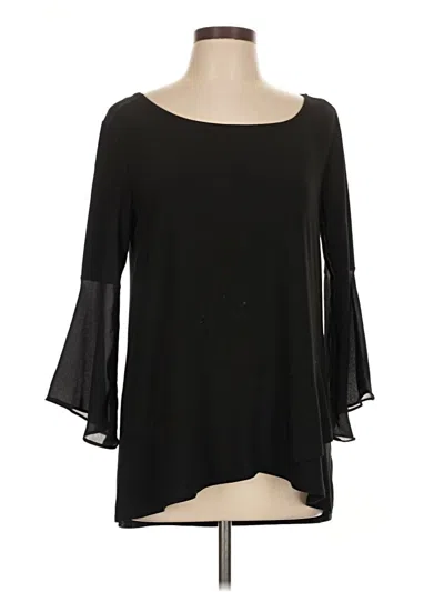 Pre-owned Roz & Ali 3/4 Sleeve Blouse In Black