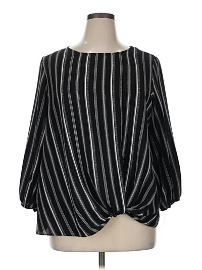 Pre-owned Roz & Ali 3/4 Sleeve Blouse In Black