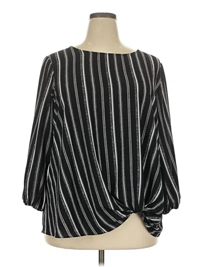 Pre-owned Roz & Ali 3/4 Sleeve Blouse In Black
