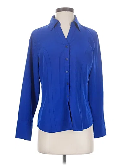 Pre-owned Roz & Ali 3/4 Sleeve Blouse In Blue