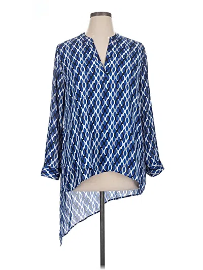 Pre-owned Roz & Ali 3/4 Sleeve Blouse In Blue