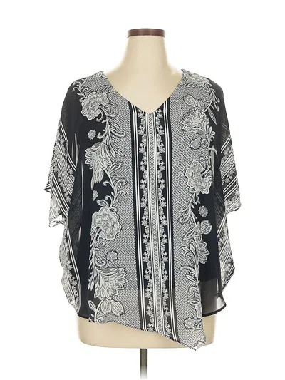 Pre-owned Roz & Ali 3/4 Sleeve Blouse In Gray