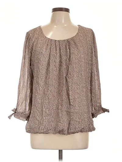 Pre-owned Roz & Ali 3/4 Sleeve Blouse In Gray