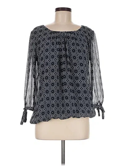 Pre-owned Roz & Ali 3/4 Sleeve Blouse In Gray