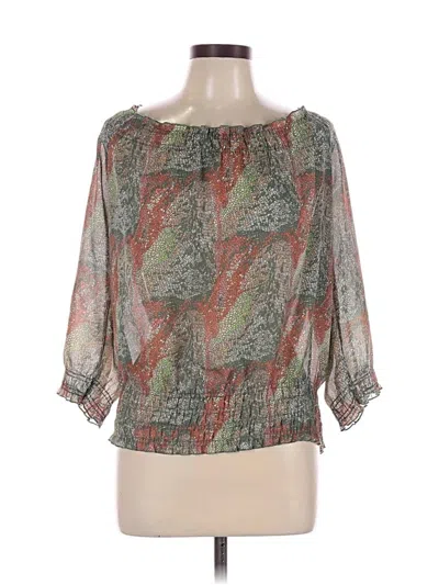 Pre-owned Roz & Ali 3/4 Sleeve Blouse In Green