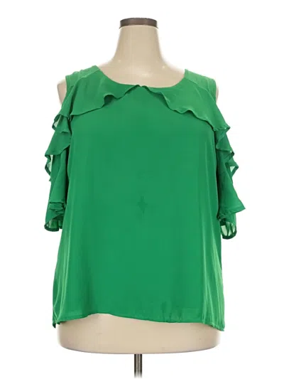 Pre-owned Roz & Ali 3/4 Sleeve Blouse In Green