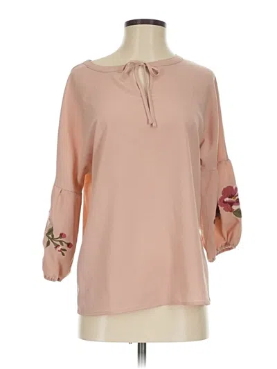 Pre-owned Roz & Ali 3/4 Sleeve Blouse In Pink