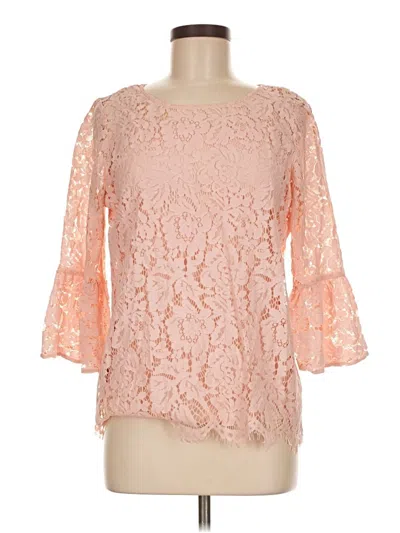 Pre-owned Roz & Ali 3/4 Sleeve Blouse In Pink