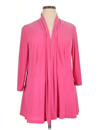 Pre-owned Roz & Ali 3/4 Sleeve Blouse In Pink