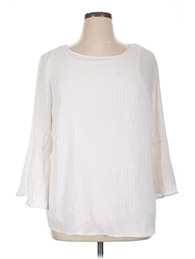 Pre-owned Roz & Ali 3/4 Sleeve Blouse In White