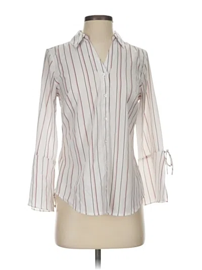 Pre-owned Roz & Ali 3/4 Sleeve Blouse In White