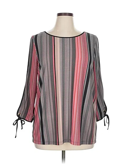 Pre-owned Roz & Ali 3/4 Sleeve T-shirt In Gray