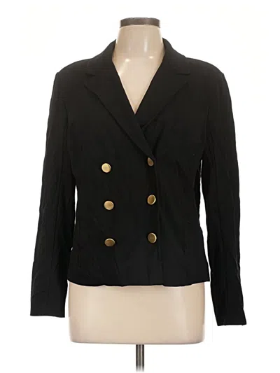 Pre-owned Roz & Ali 3/4 Sleeve Top Black Square Neckline Tops