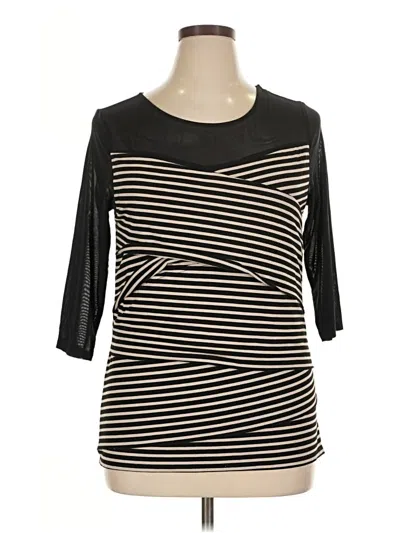 Pre-owned Roz & Ali 3/4 Sleeve T-shirt In Black