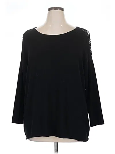 Pre-owned Roz & Ali 3/4 Sleeve T-shirt In Black