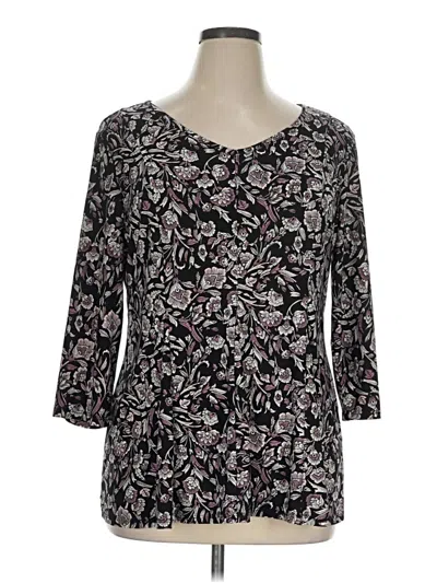 Pre-owned Roz & Ali 3/4 Sleeve T-shirt In Black