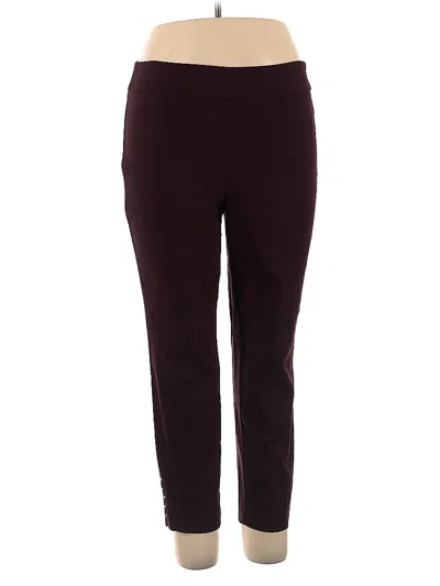Pre-owned Roz & Ali Active Pants In Burgundy