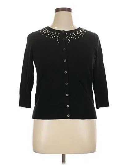 Pre-owned Roz & Ali Cardigan Sweater In Black