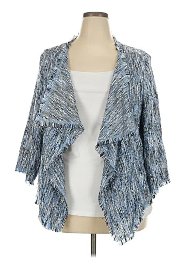 Pre-owned Roz & Ali Cardigan Sweater In Blue