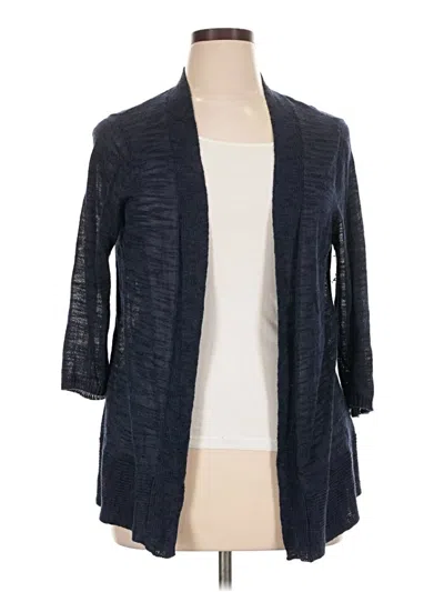 Pre-owned Roz & Ali Cardigan Sweater In Blue