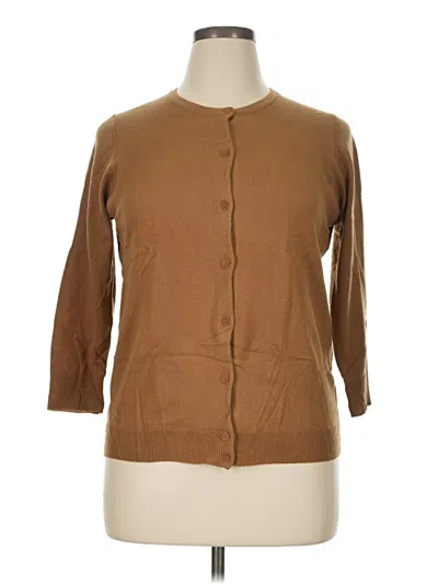 Pre-owned Roz & Ali Cardigan Sweater In Brown