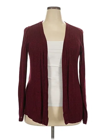 Pre-owned Roz & Ali Cardigan Sweater In Burgundy