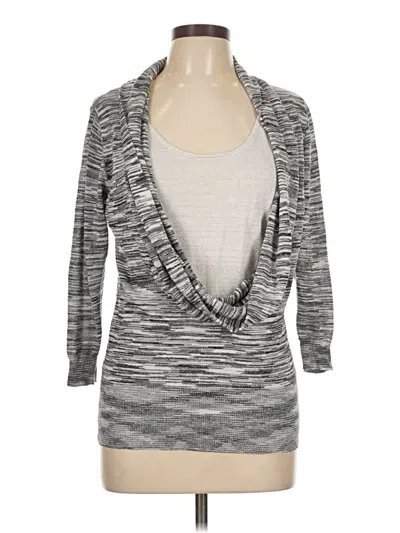 Pre-owned Roz & Ali Cardigan Sweater In Gray